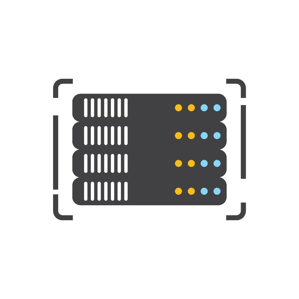 Computer server icon vector