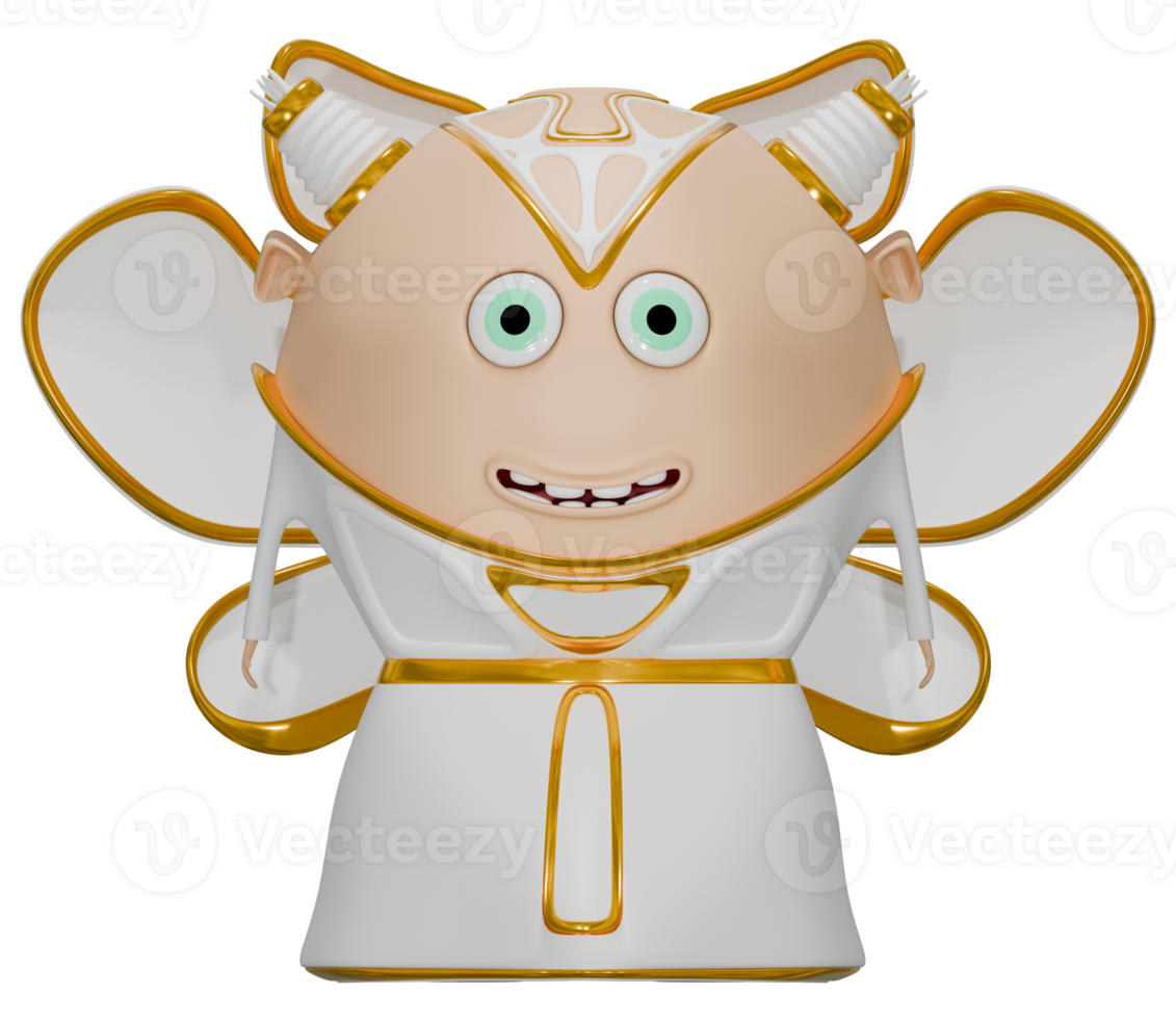 3D personage angel female happy white clothes png