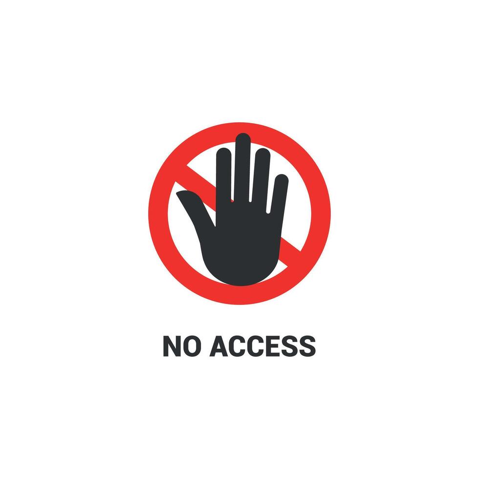 template design no access stop prohibited symbol. vector