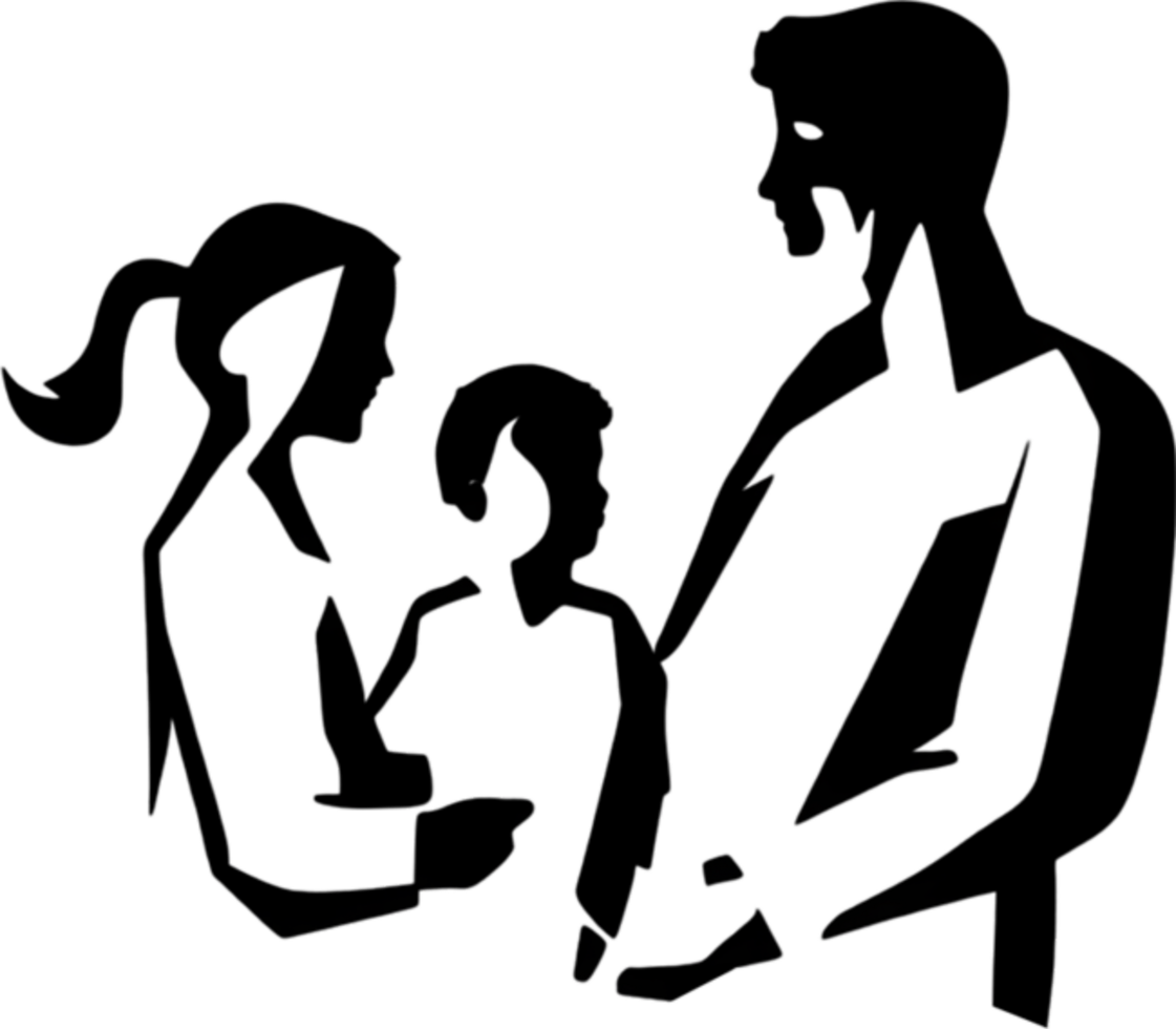 Family silhouette expressing unity and loving connection. AI-Generated. png