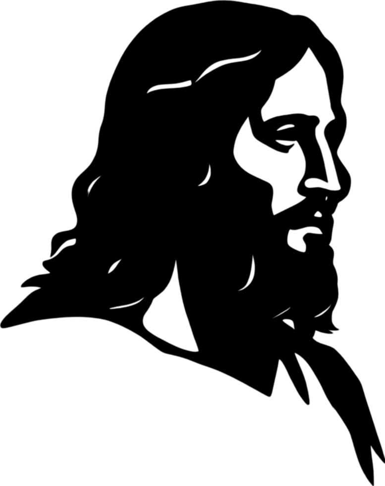 Jesus Christ depicted in modern stencil art style. AI-Generated. png