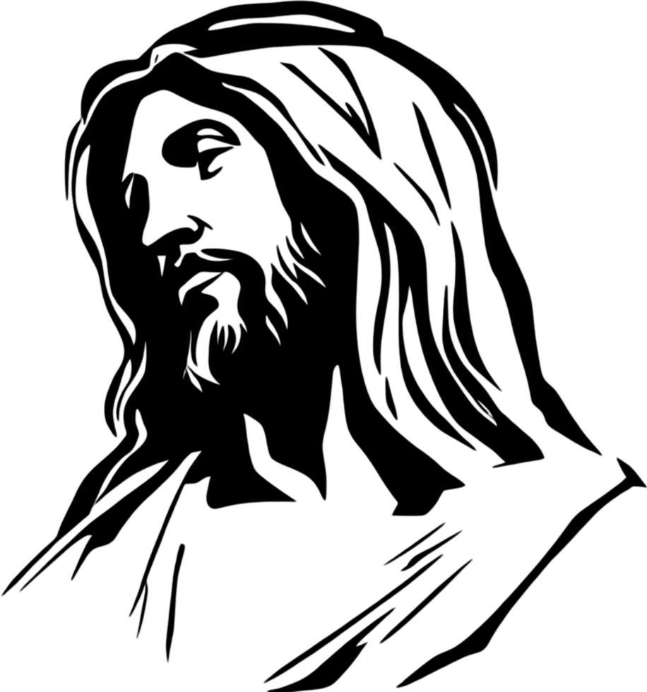 Jesus Christ depicted in modern stencil art style. AI-Generated. png