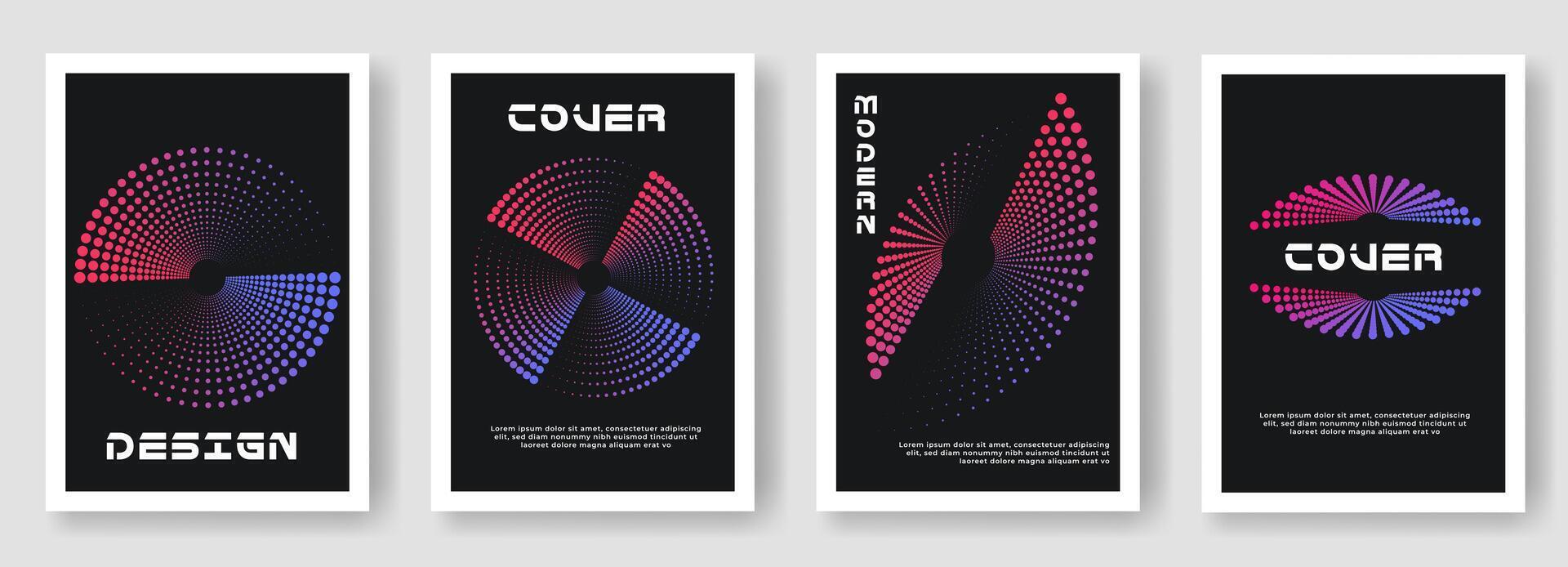 Set of gradient halftone dot cover vector