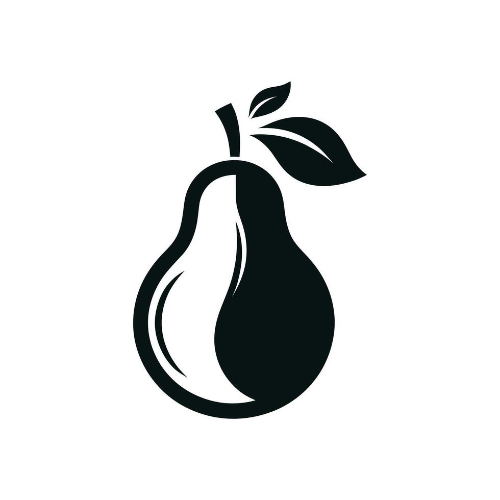 Simple Pear Outline Icon - Black and White Art for Web and Print Use vector