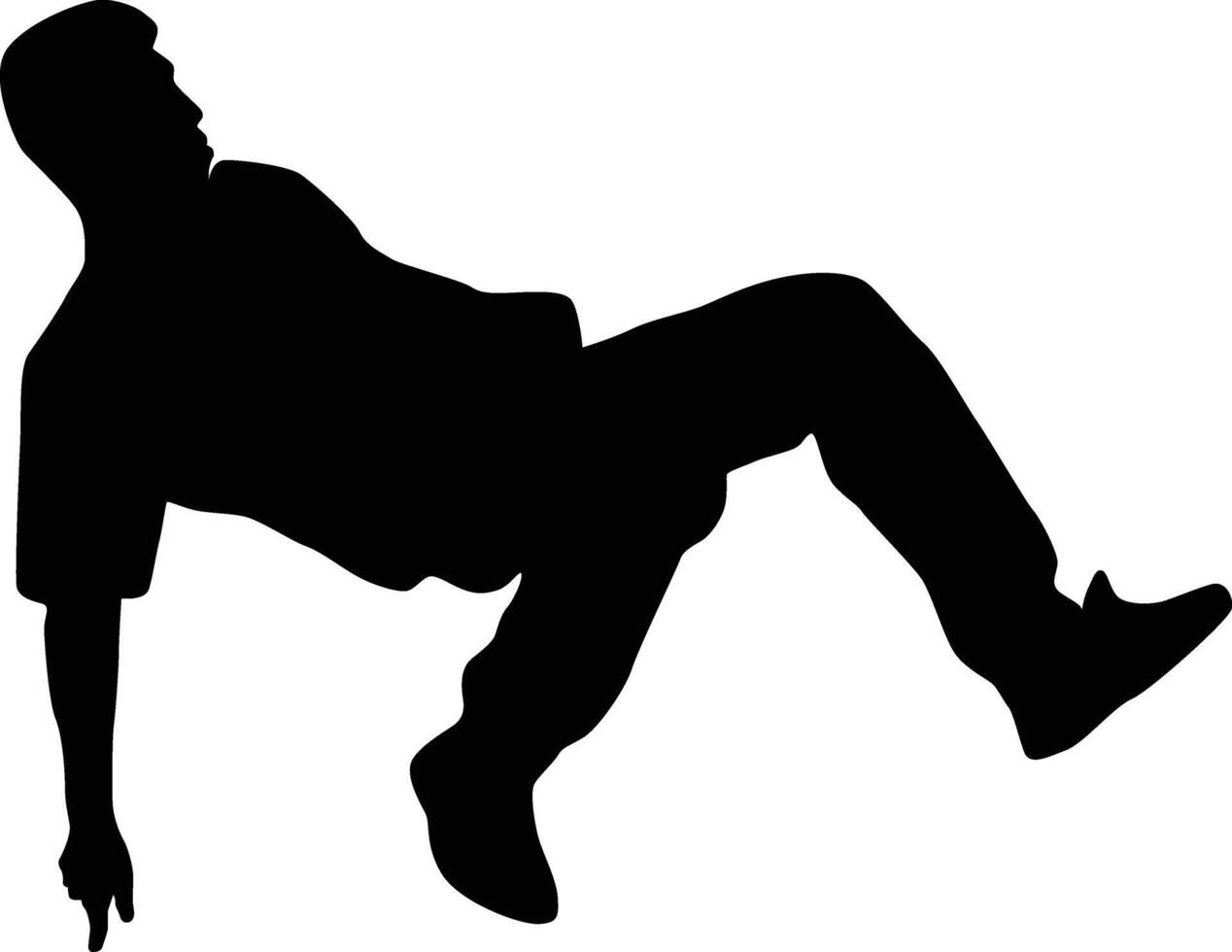 People break dancing silhouette illustration. People posing street dance hip hop in black color. vector