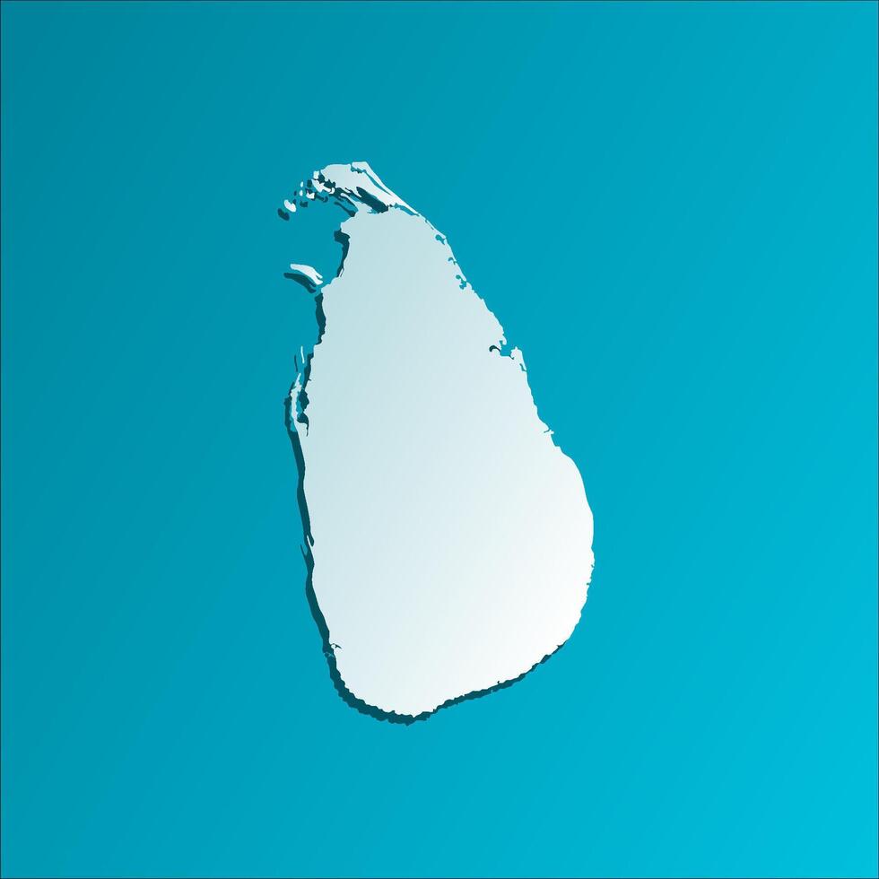 isolated simplified illustration icon with blue silhouette of Sri Lanka map. Dark blue background vector