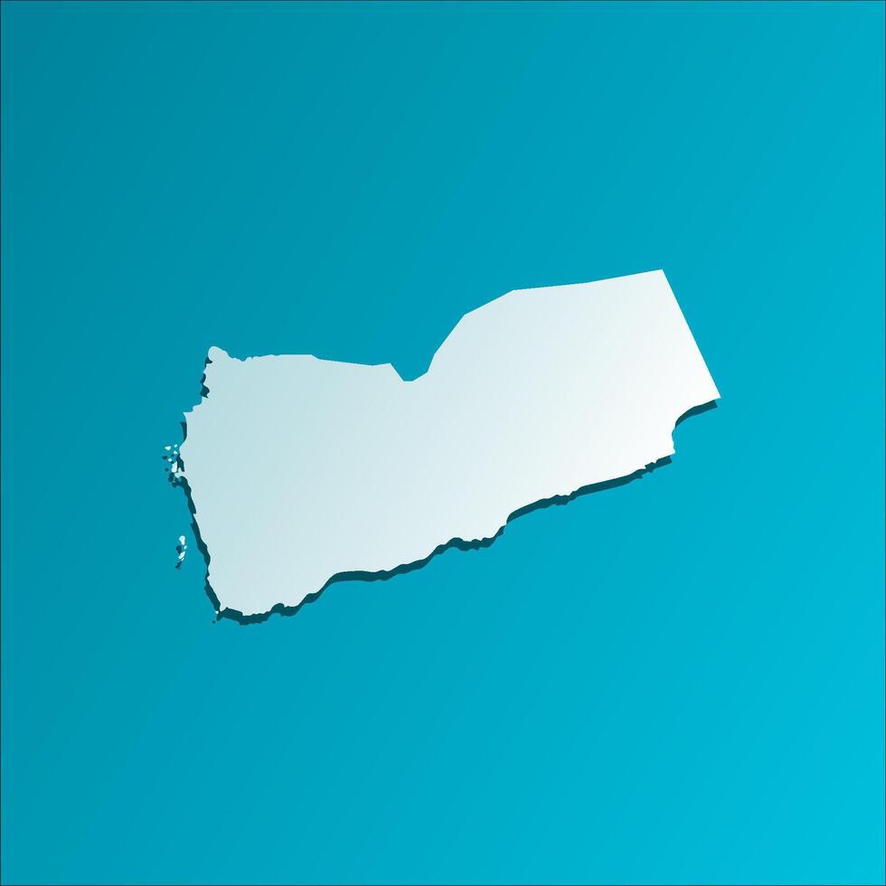 isolated simplified illustration icon with blue silhouette of Yemen map. Dark blue background vector