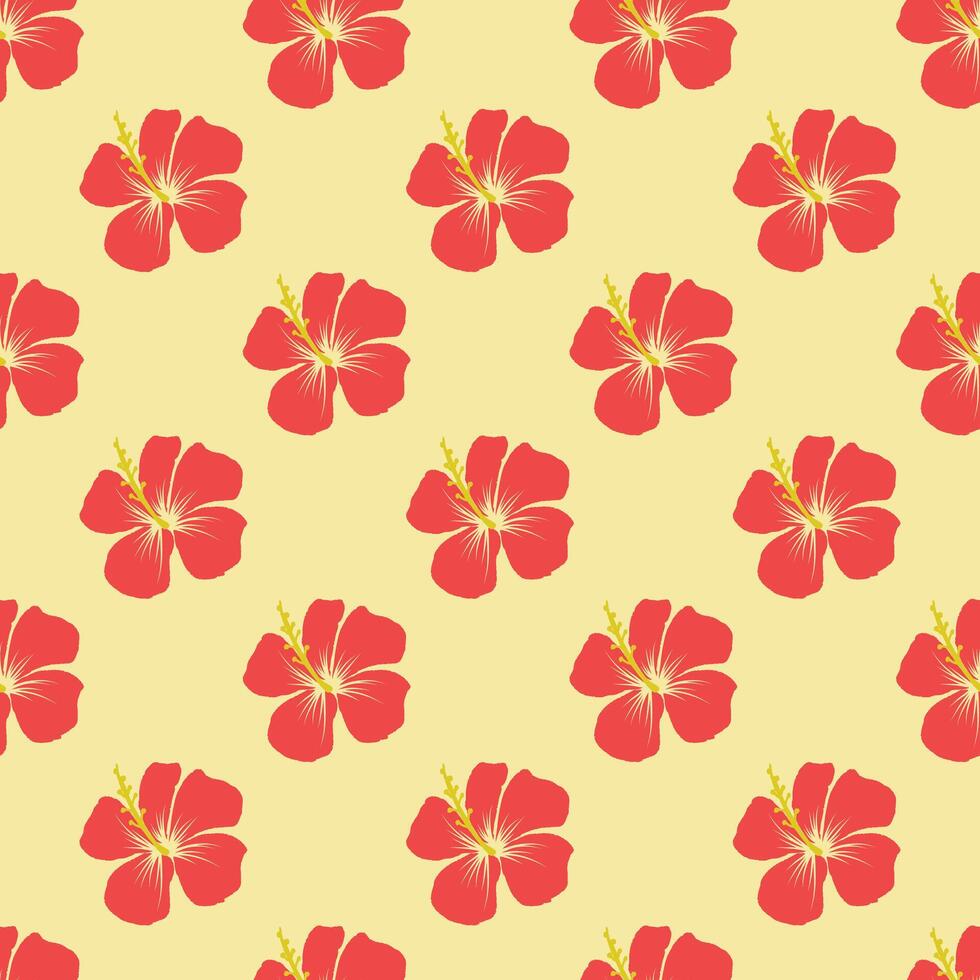 Hibiscus Greetings From Hawaii Seamless Pattern Design vector
