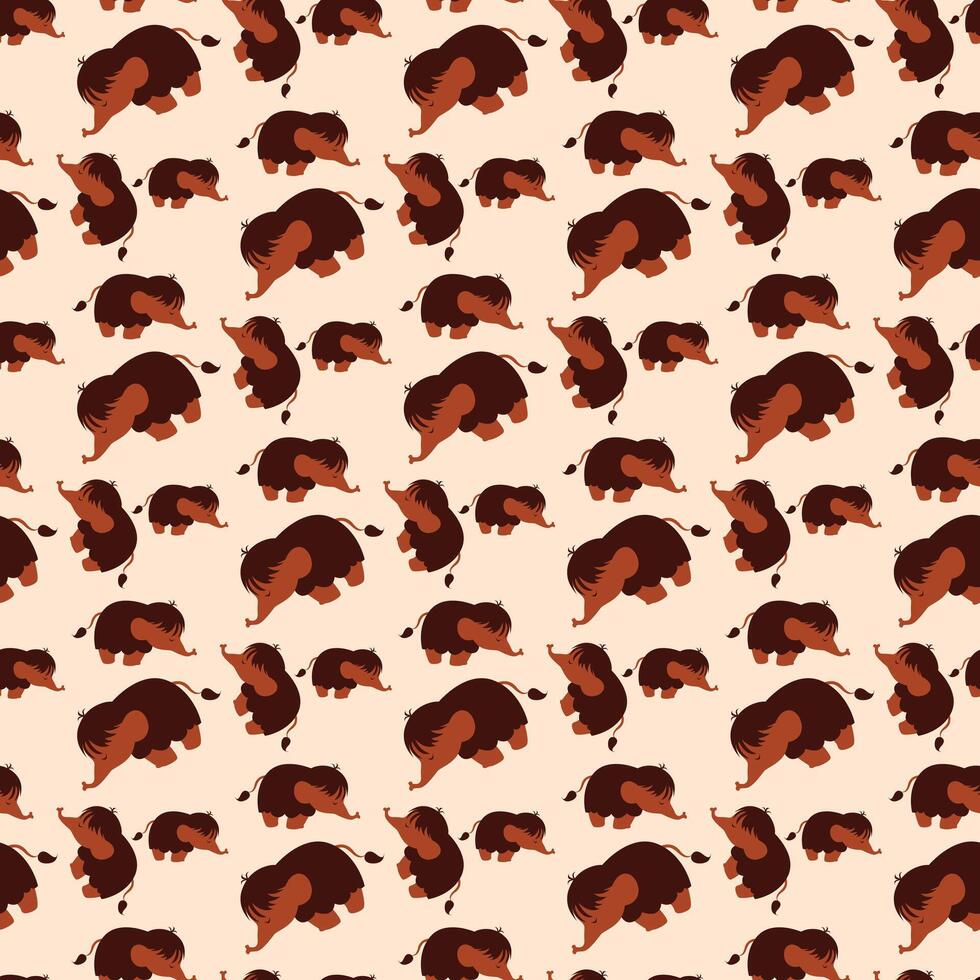 Stylized Elephants Seamless Pattern Design vector