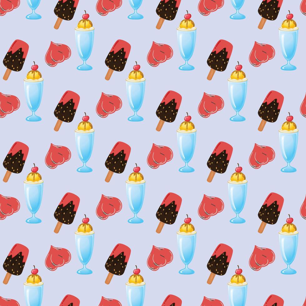 Popsicles At Sunset Boulevard Seamless Pattern Design vector