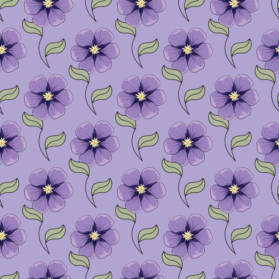 Abstract Wildflowers Seamless Pattern Design vector
