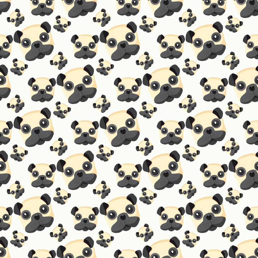 Puggy Pop Pastel Seamless Pattern Design vector