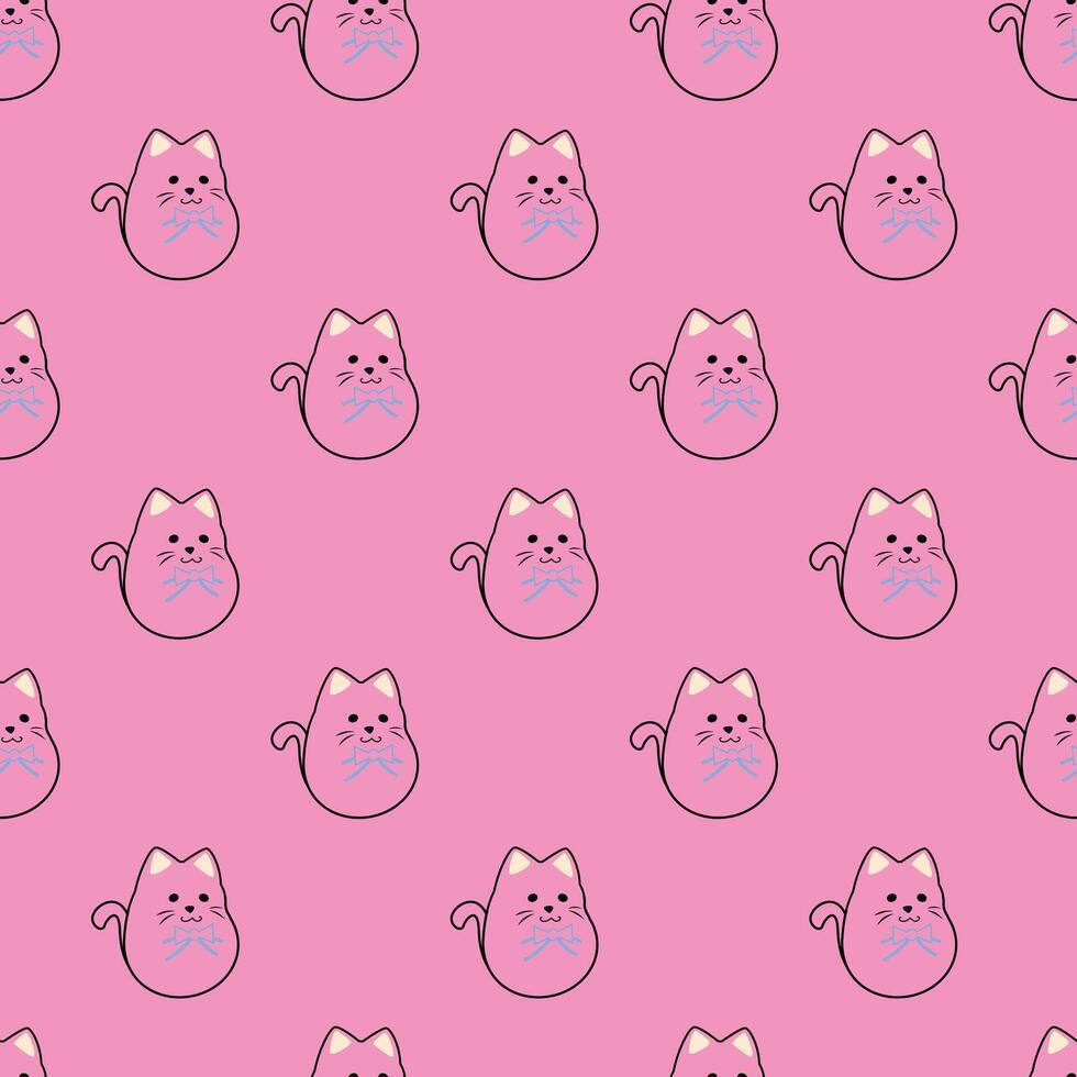 Sketch Cats Seamless Pattern Design vector