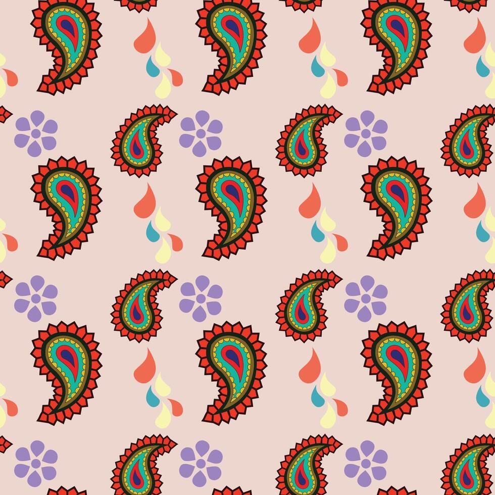 Party Fun With Paisleys Seamless Pattern Design vector