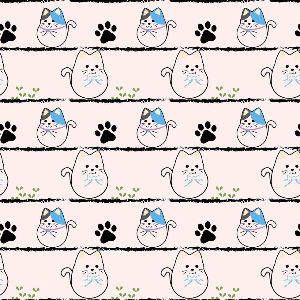Doodle Bunny Seamless Pattern Design vector