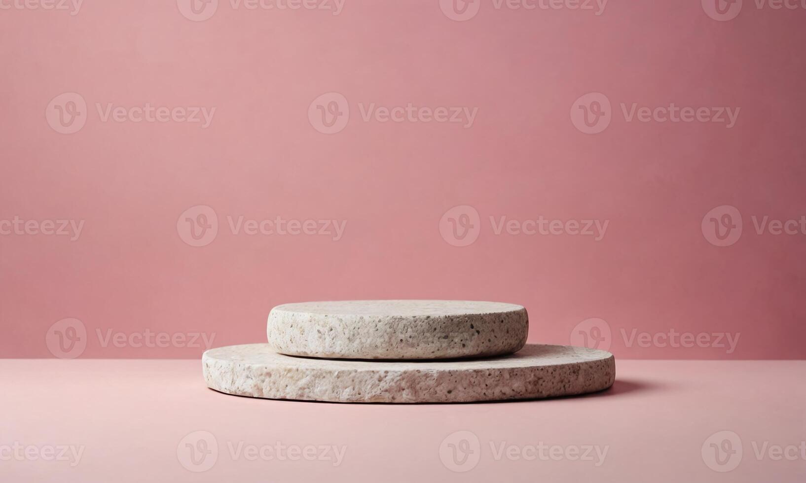 Stone Product Podium on Pink Background photo