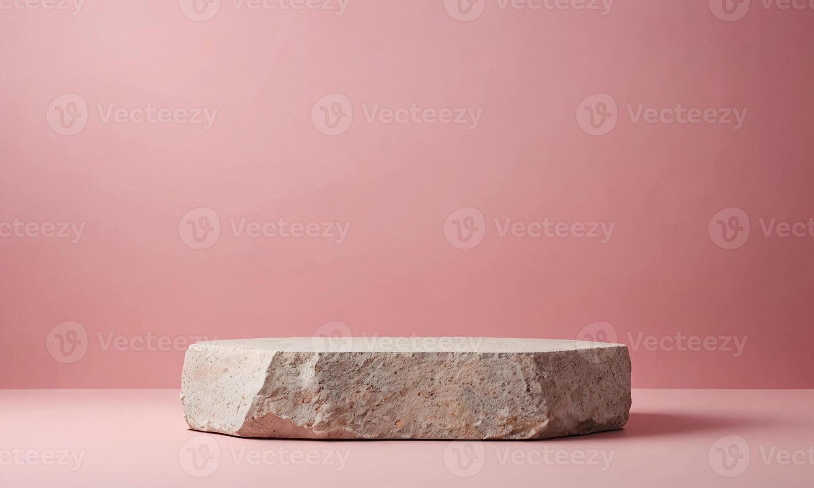 Stone Product Podium on Pink Background photo