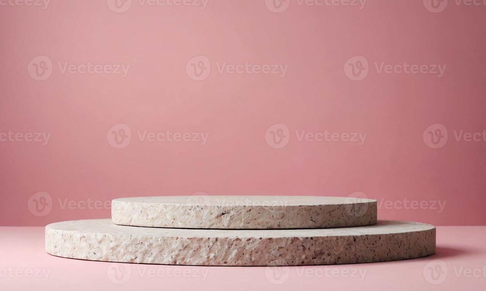 Stone Product Podium on Pink Background photo