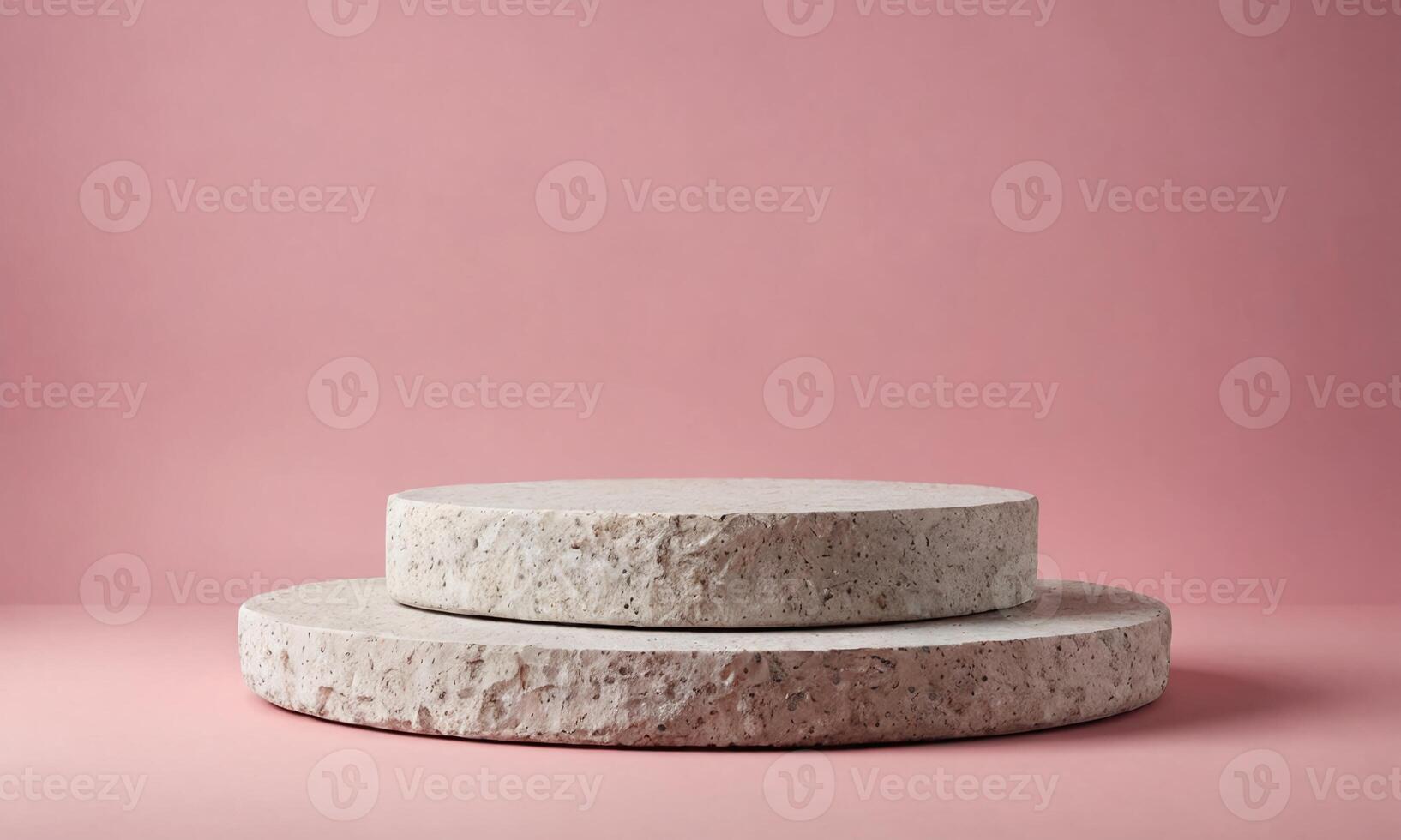 Stone Product Podium on Pink Background photo