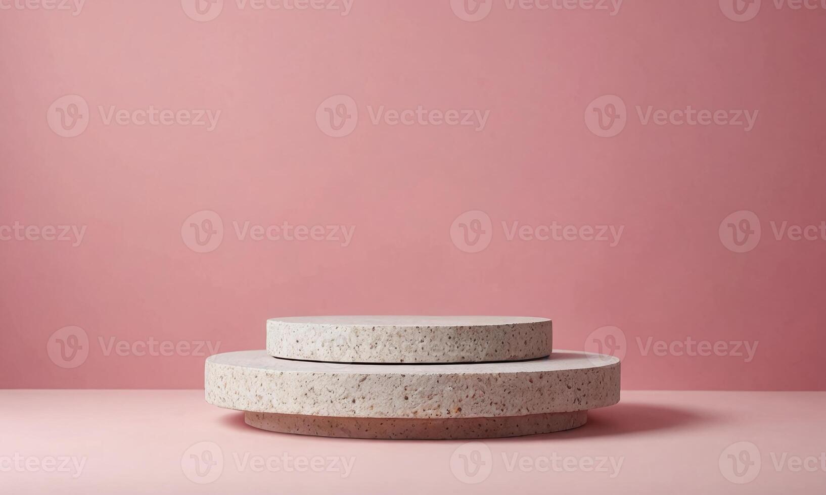 Stone Product Podium on Pink Background photo