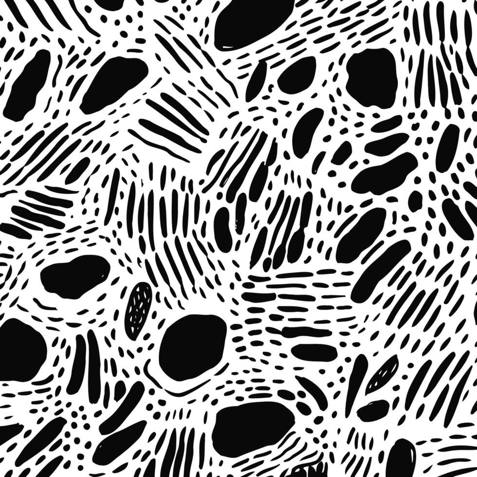 Abstract Black and White Organic Pattern vector