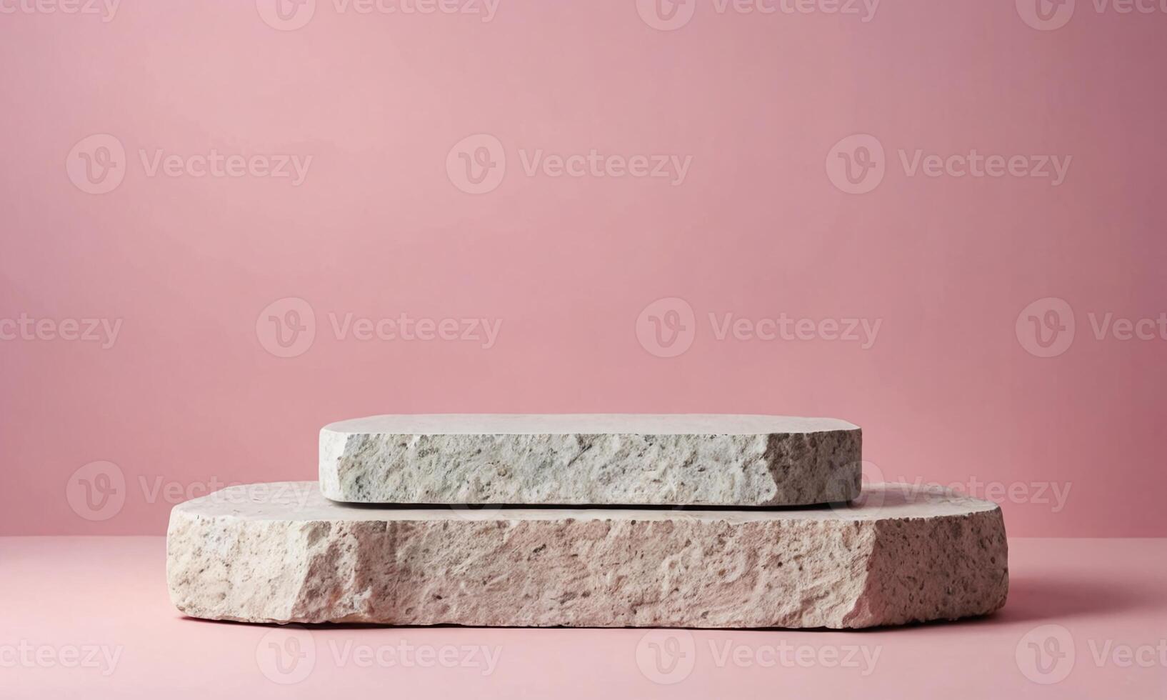 Stone Product Podium on Pink Background photo