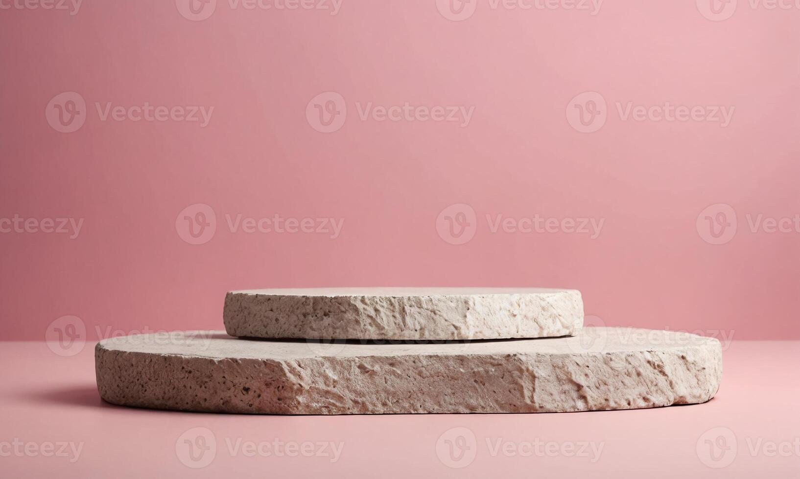 Stone Product Podium on Pink Background photo