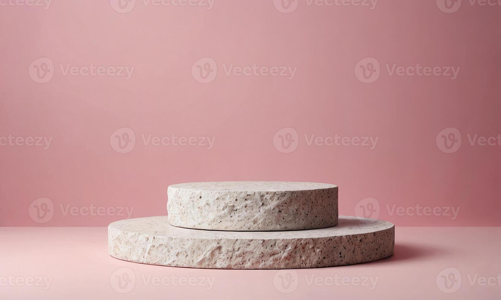Stone Product Podium on Pink Background photo