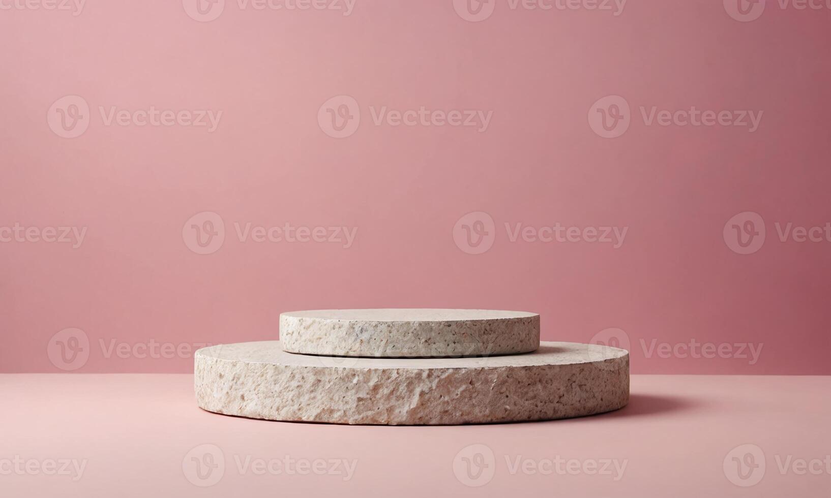 Stone Product Podium on Pink Background photo