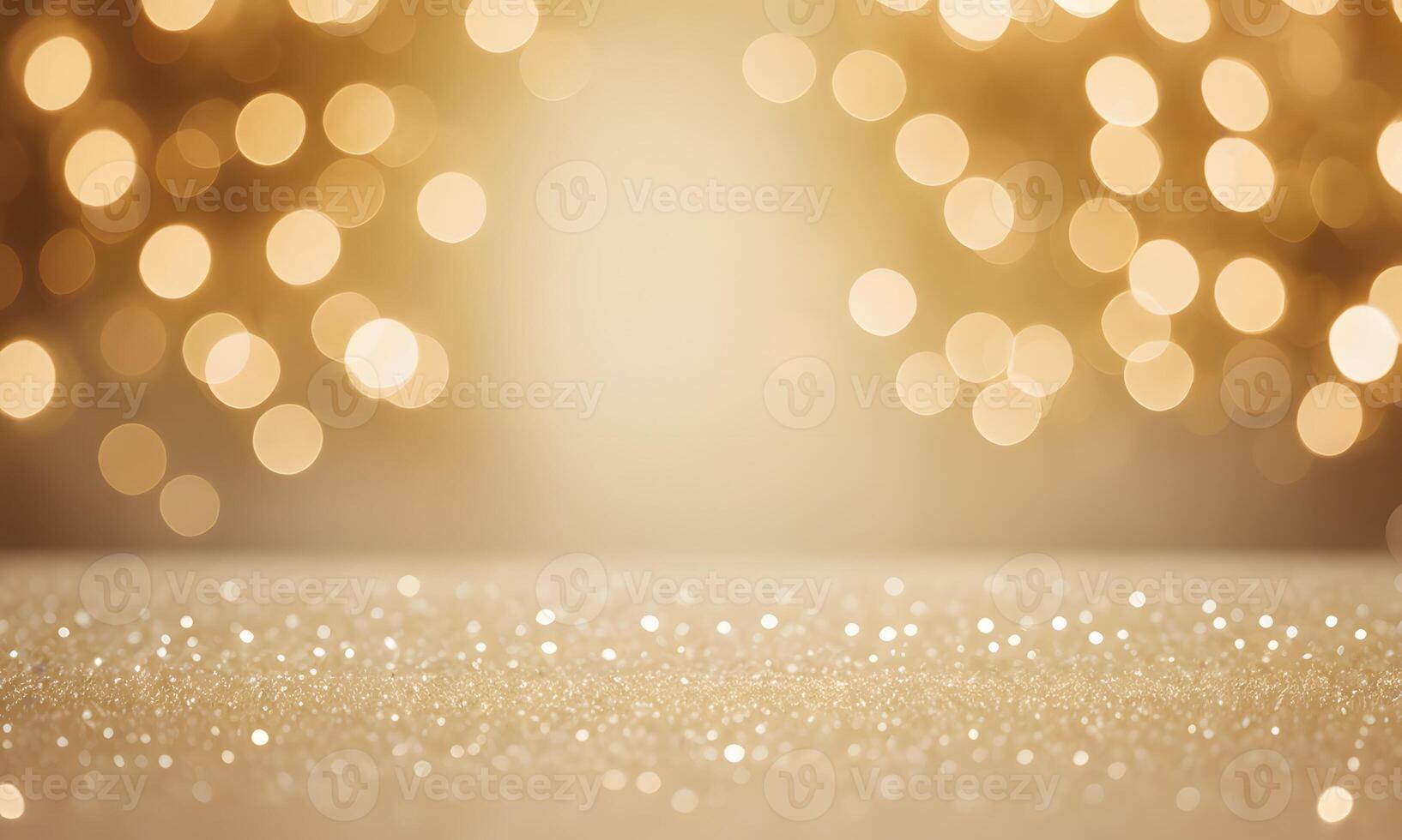 Abstract cream background with blurry festival lights and outdoor celebration bokeh photo