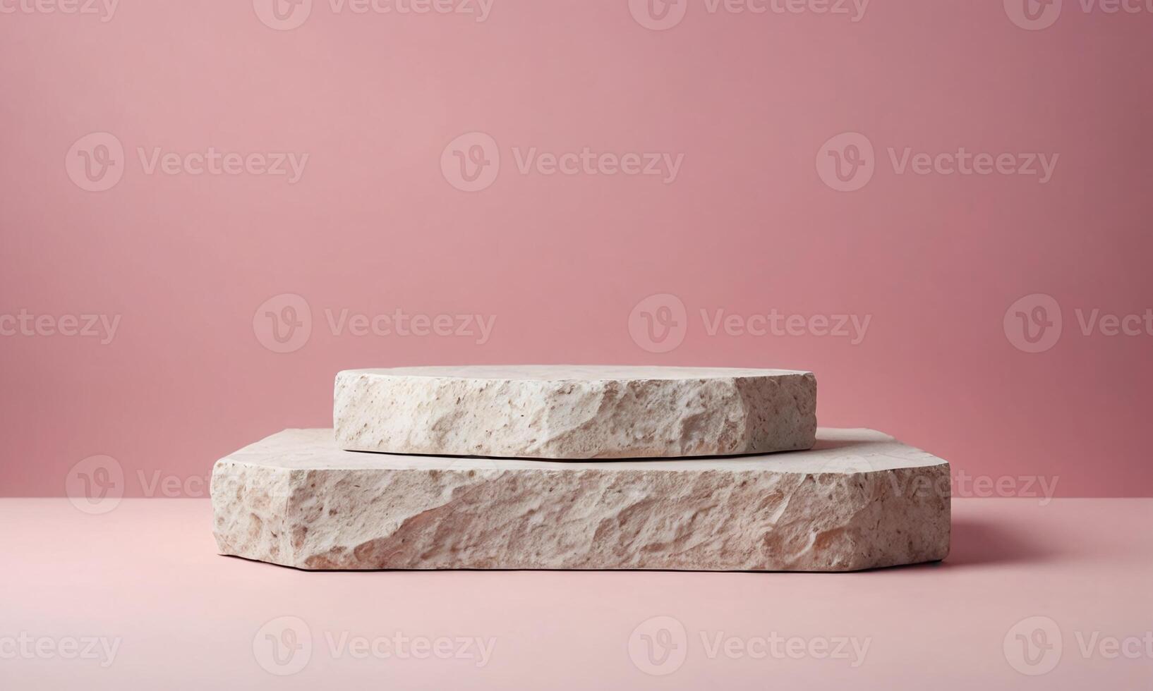 Stone Product Podium on Pink Background photo