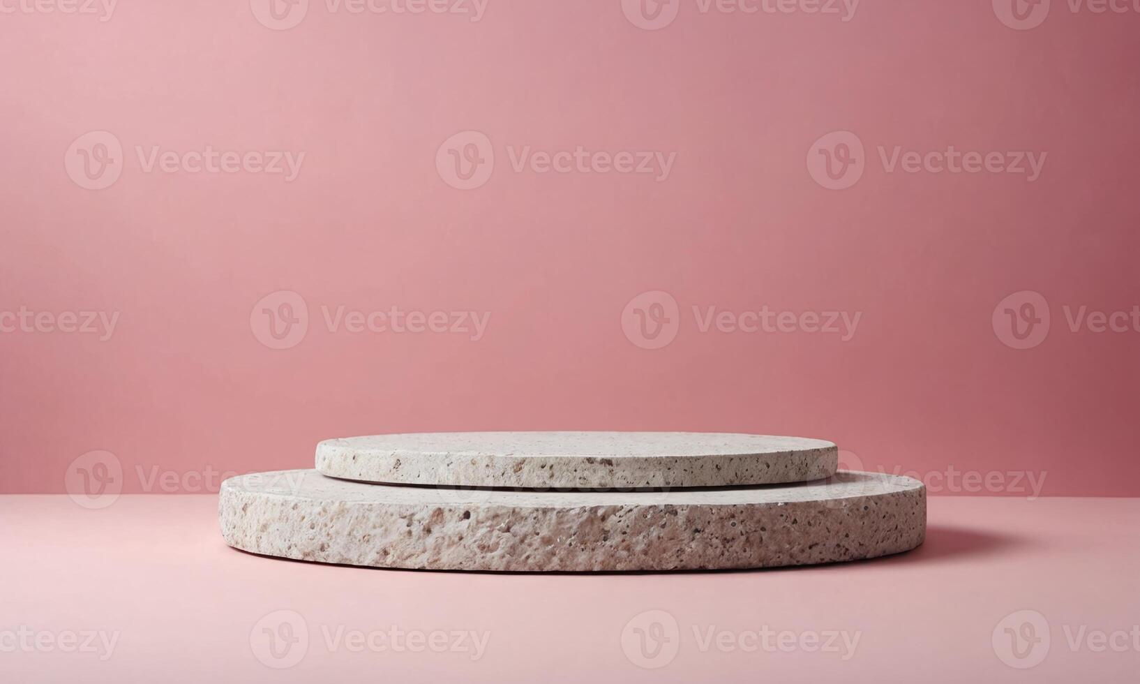 Stone Product Podium on Pink Background photo