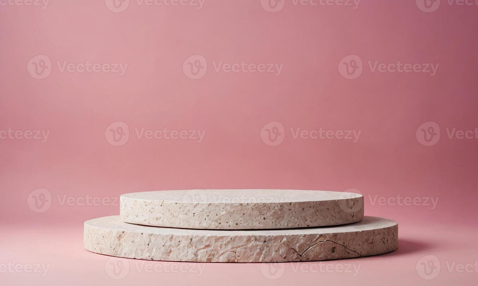 Stone Product Podium on Pink Background photo