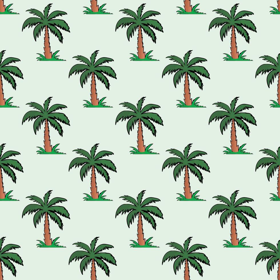 Coconut Palms Seamless Pattern Design vector