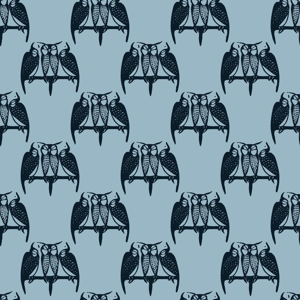 Sleep Little Owl Seamless Pattern Design vector