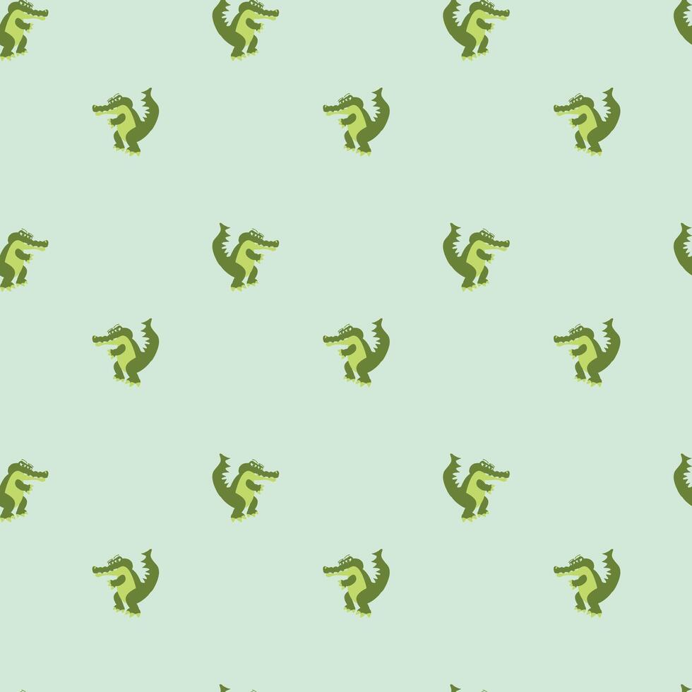 Cute crocodile animals seamless pattern background vector