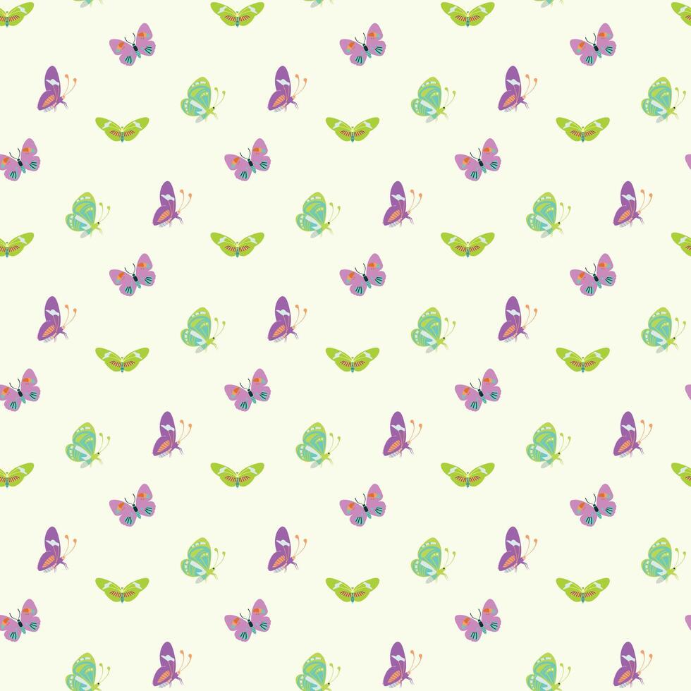 Flight Of Butterflies Seamless Pattern Design vector