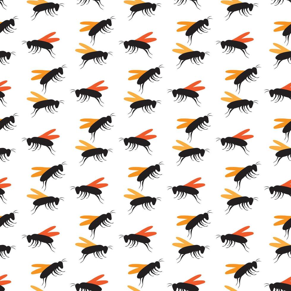 Running Bees Seamless Pattern Design vector