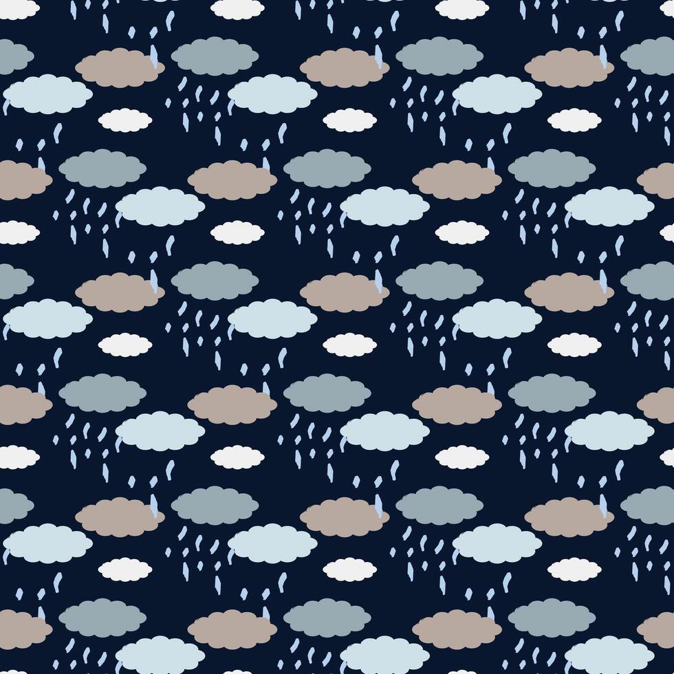 Magical Rain Seamless Pattern Design vector