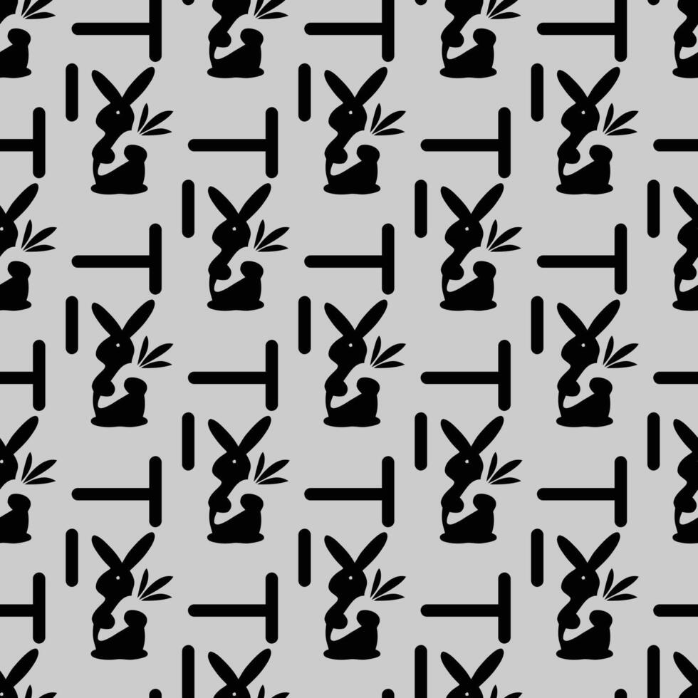 Meadow Hare Seamless Pattern Design vector