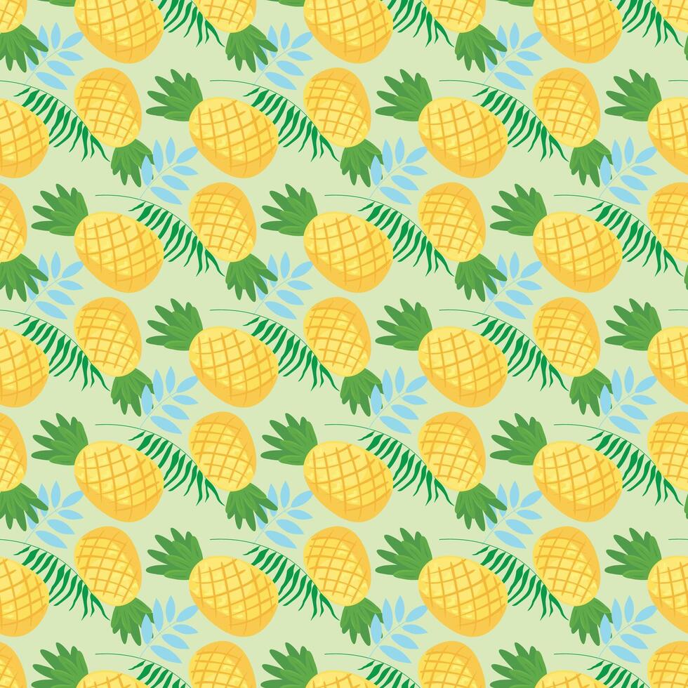Pineapple Tropicana Seamless Pattern Design vector