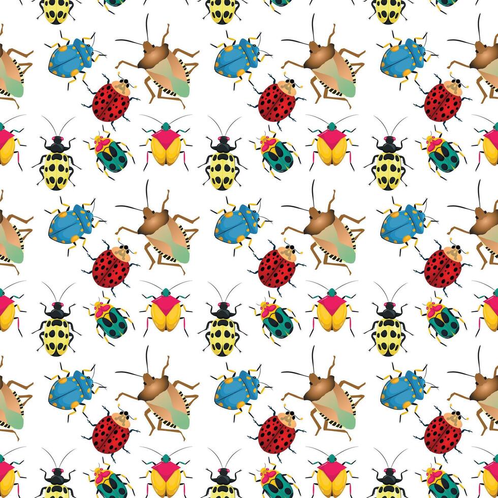 Bugs Run Seamless Pattern Design vector