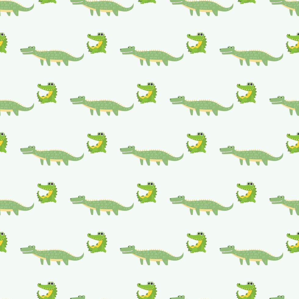 Crocodile Pattern Design with Several Alligators vector