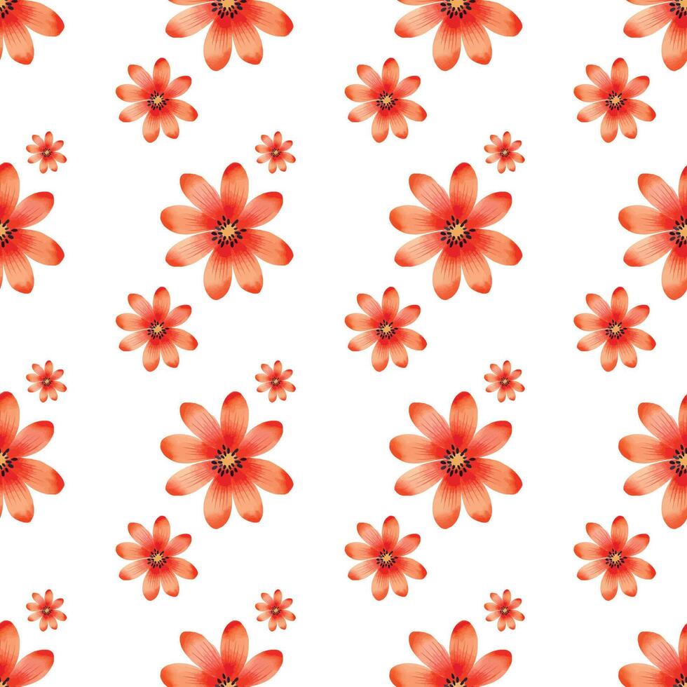 Floral Painting Seamless Pattern Design vector
