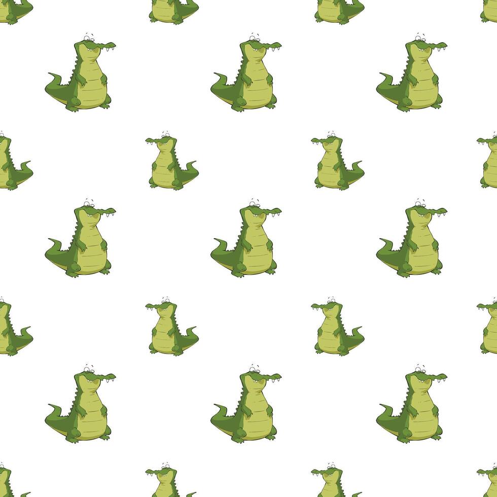 Seamless pattern of cute crocodile cartoon background vector