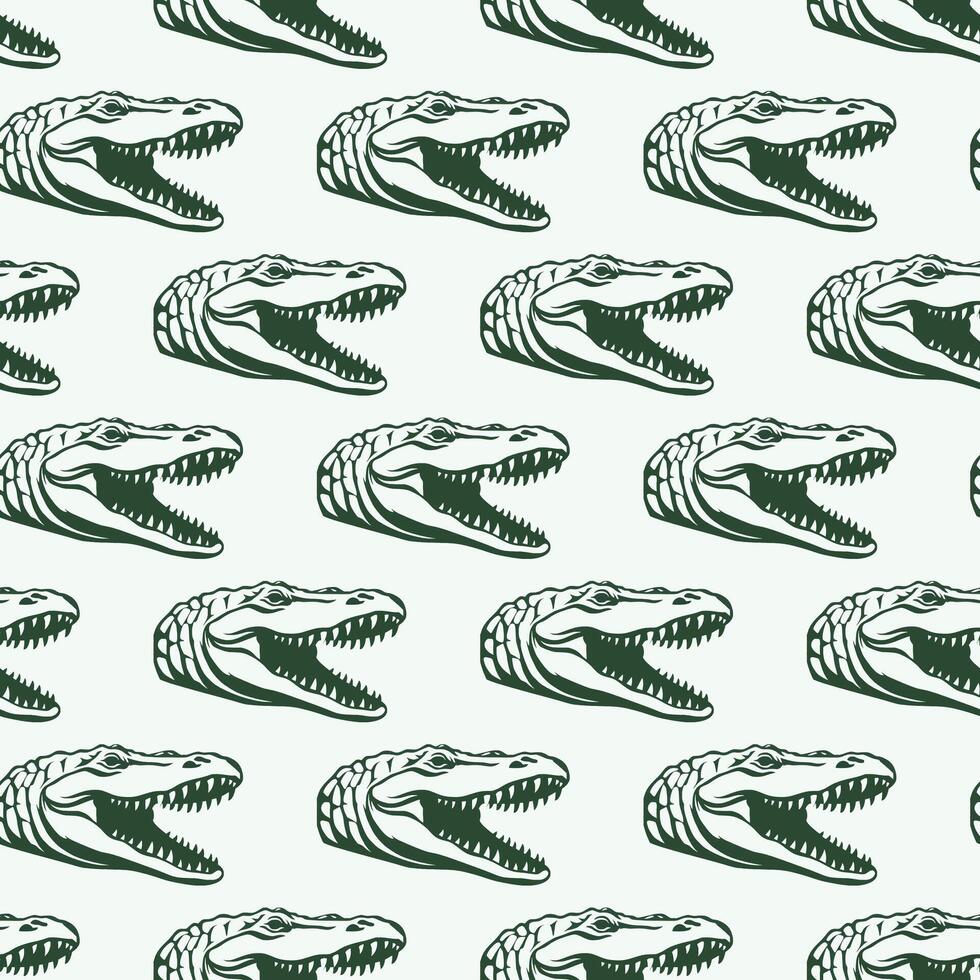 crocodile face Seamless-Pattern-Design vector