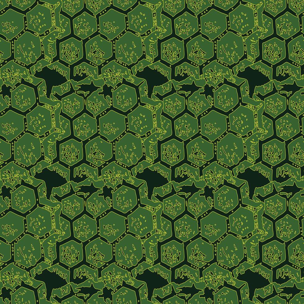 Hand drawn turtle shell pattern design vector