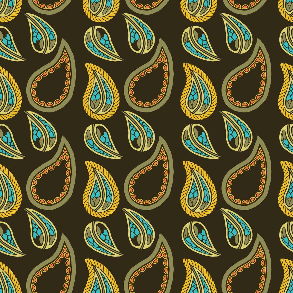 Gold Rush Of Paisleys Seamless Pattern Design vector