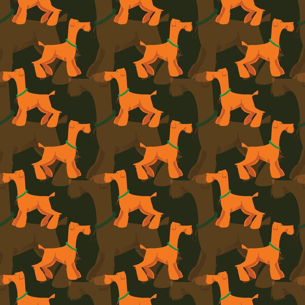 Dachshund Petrol Seamless Pattern Design vector