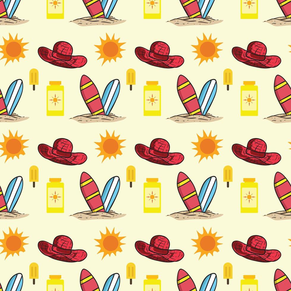Sun and Co Seamless Pattern Design vector